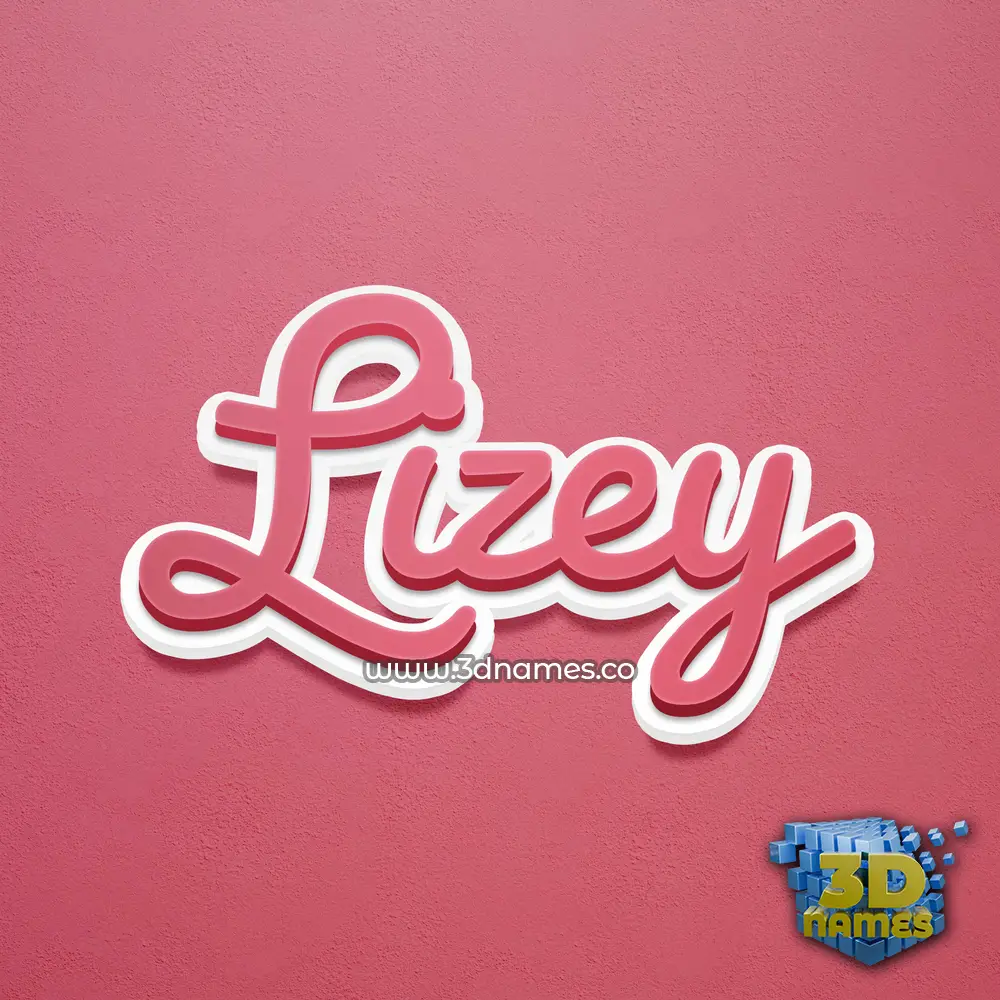 lizey in Red Scribble style - 3D name wallpaper