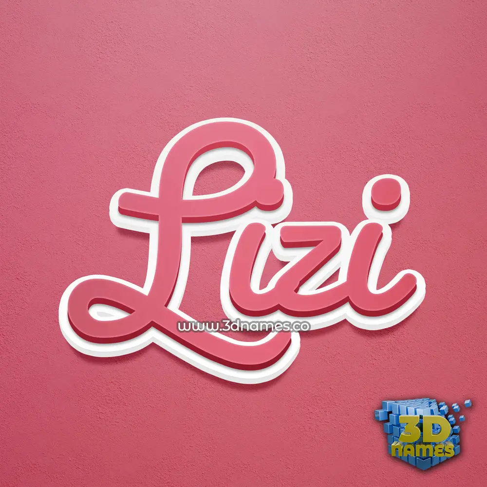 lizi in Red Scribble style - 3D name wallpaper