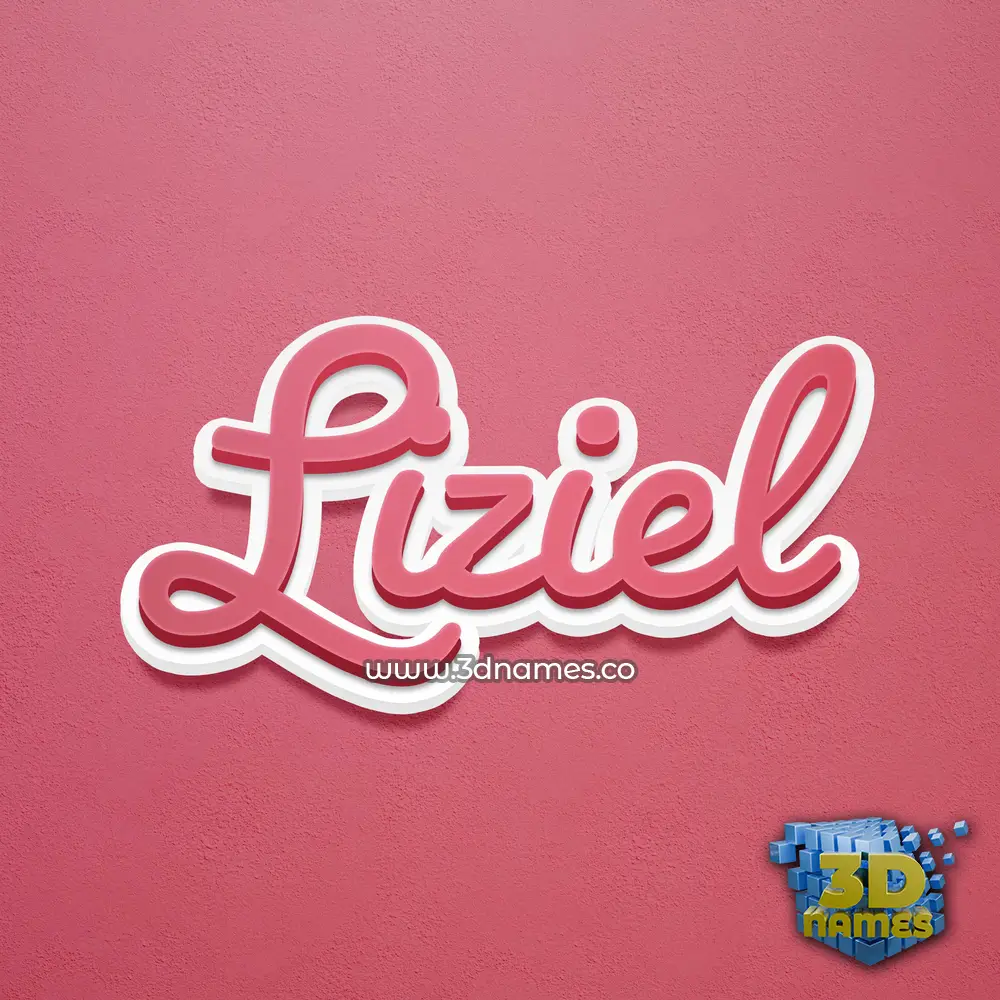 liziel in Red Scribble style - 3D name wallpaper