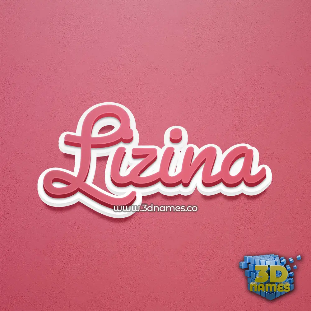 lizina in Red Scribble style - 3D name wallpaper