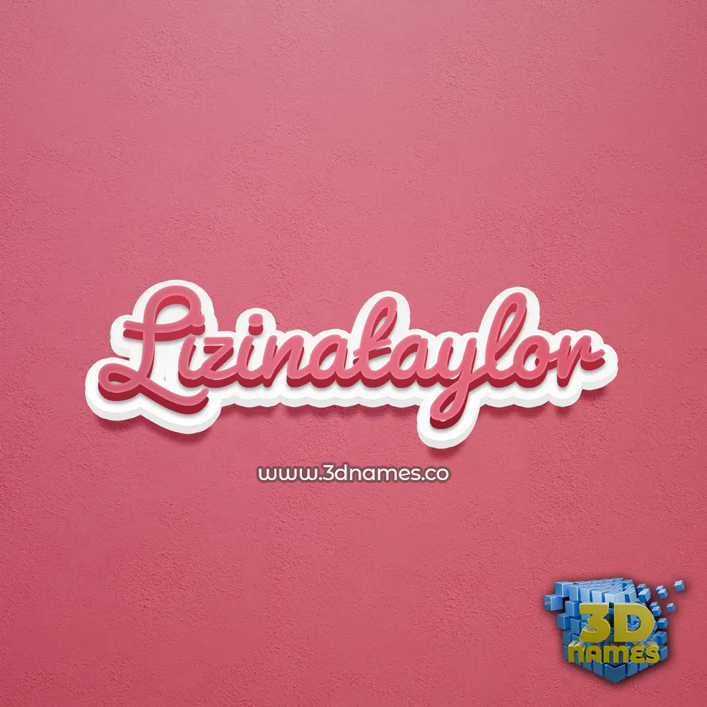 lizinataylor in Red Scribble style - 3D name wallpaper