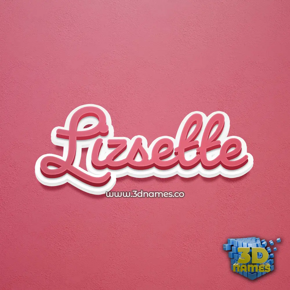 lizsette in Red Scribble style - 3D name wallpaper