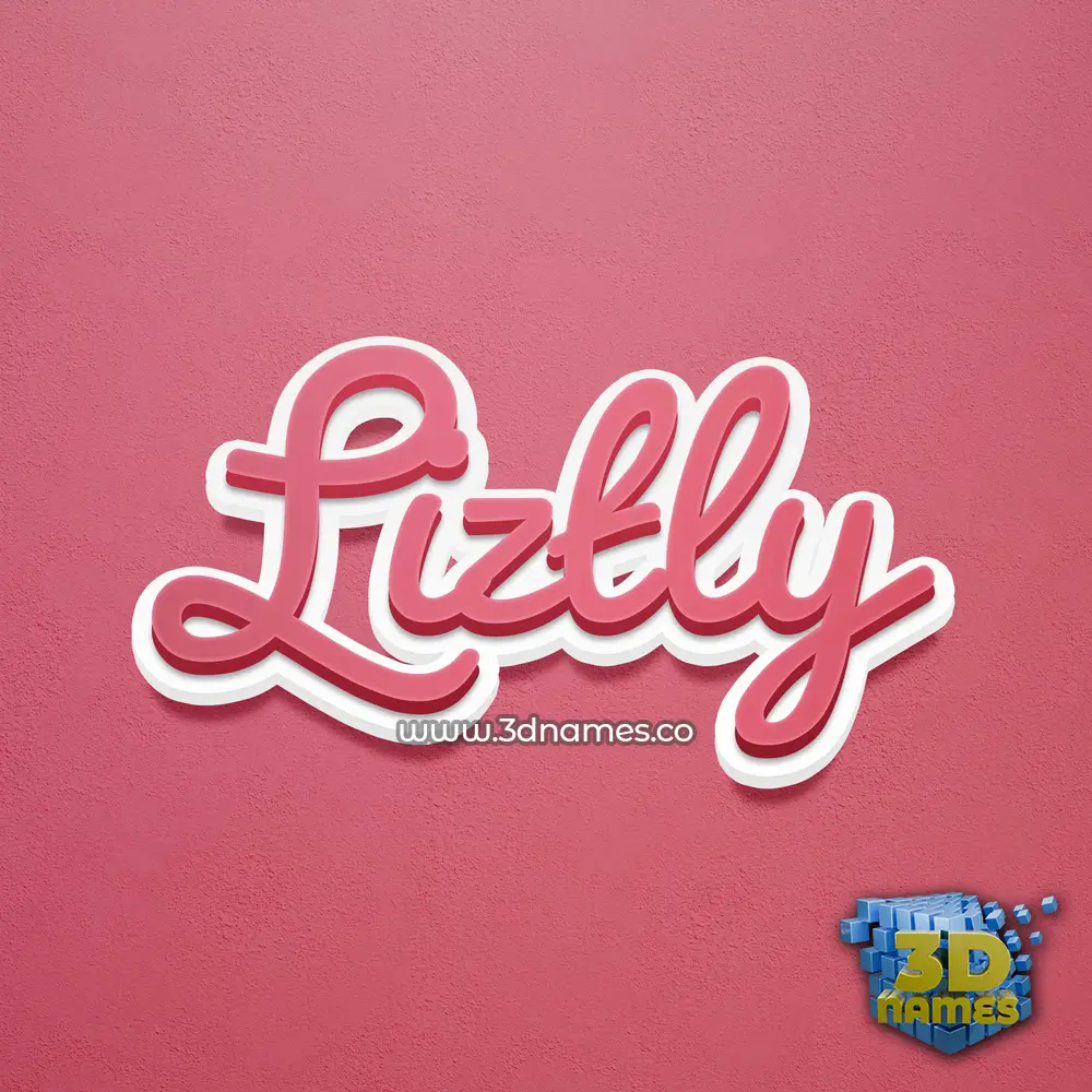 liztly in Red Scribble style - 3D name wallpaper