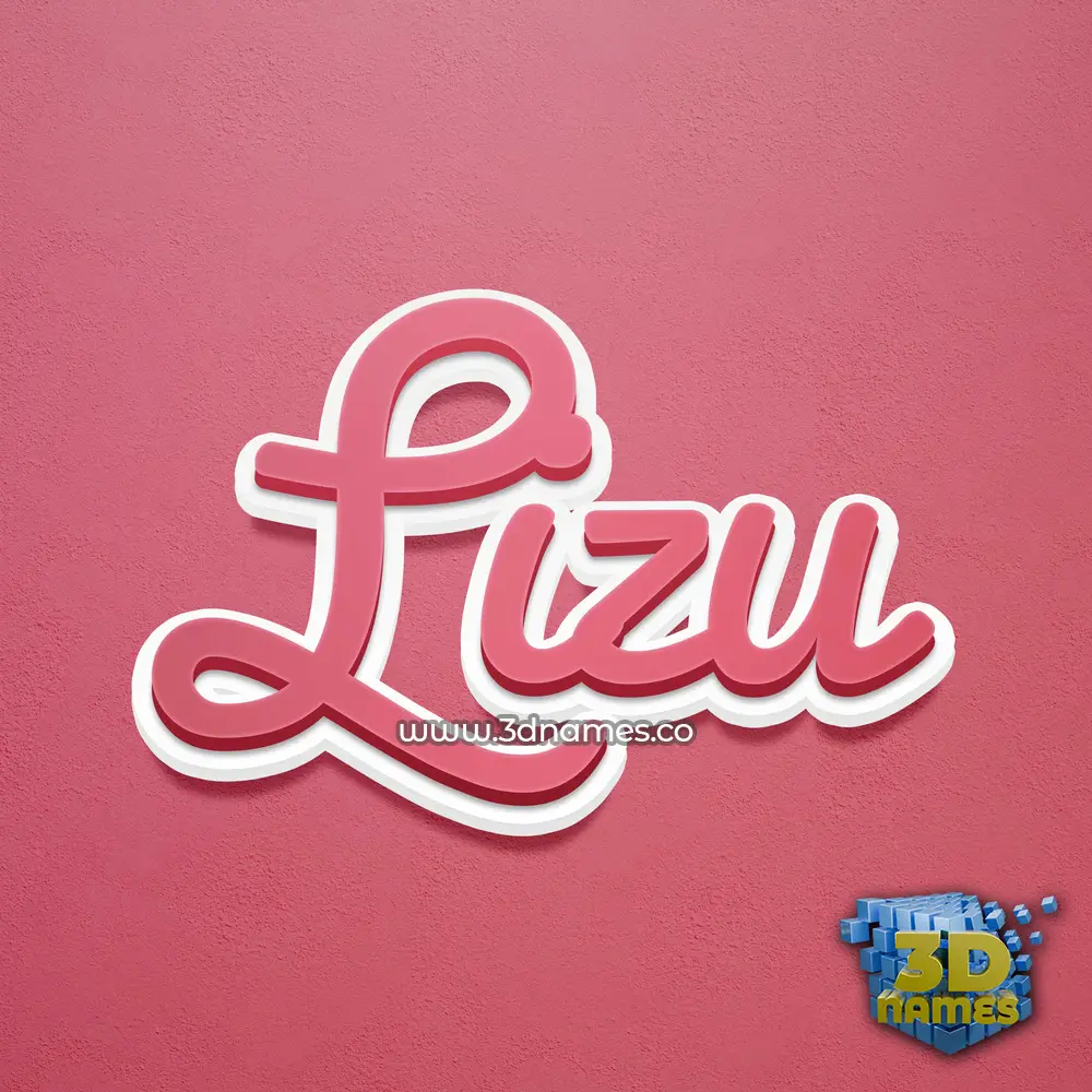 lizu in Red Scribble style - 3D name wallpaper