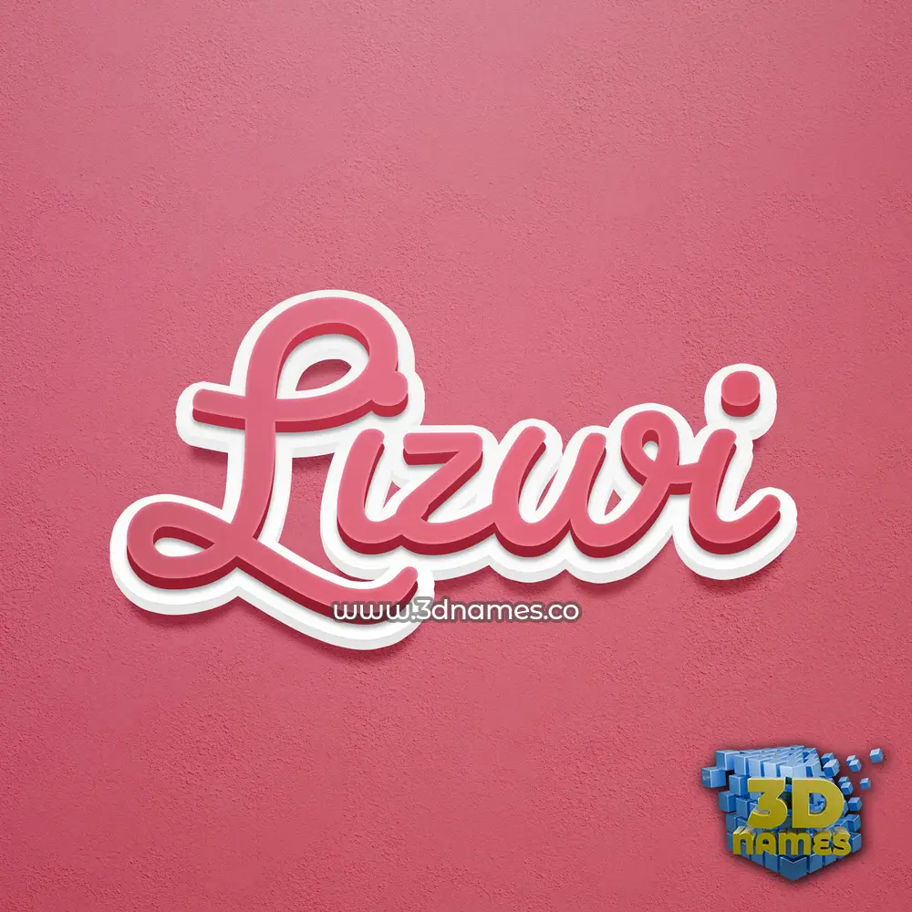 lizwi in Red Scribble style - 3D name wallpaper
