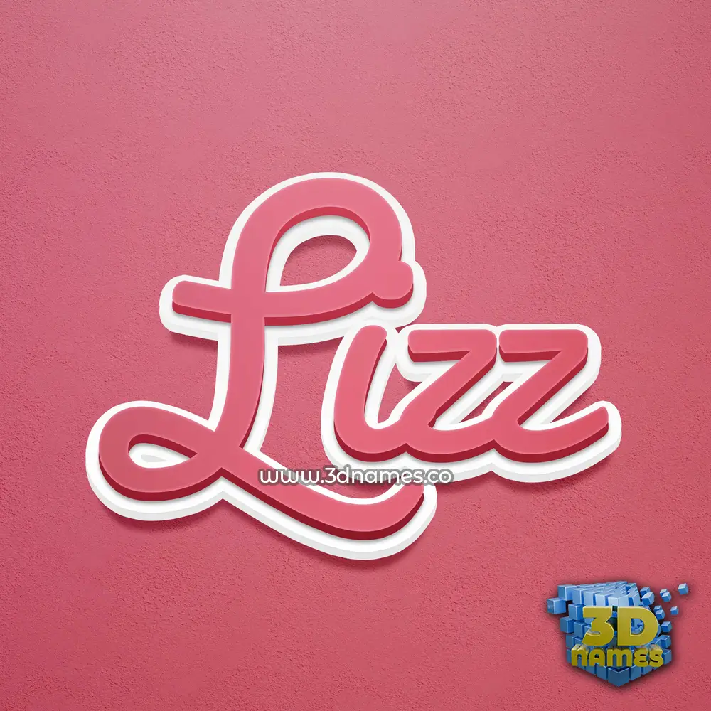 lizz in Red Scribble style - 3D name wallpaper