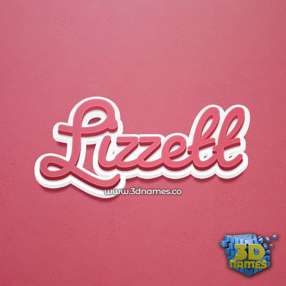 lizzett in Red Scribble style - 3D name wallpaper