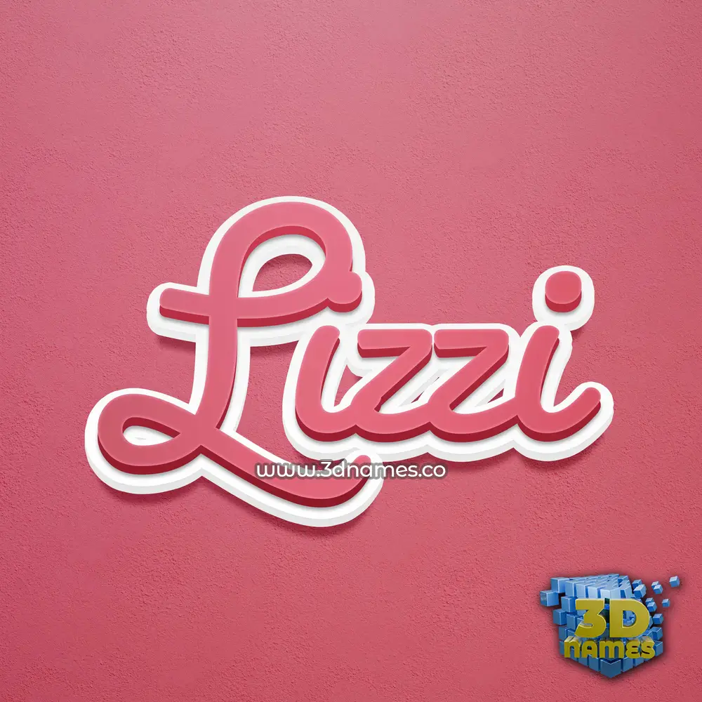 lizzi in Red Scribble style - 3D name wallpaper