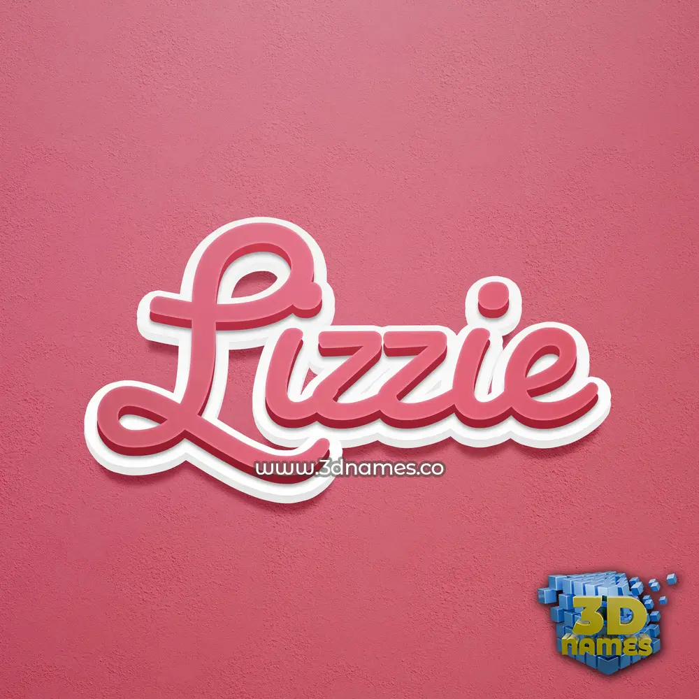 lizzie in Red Scribble style - 3D name wallpaper