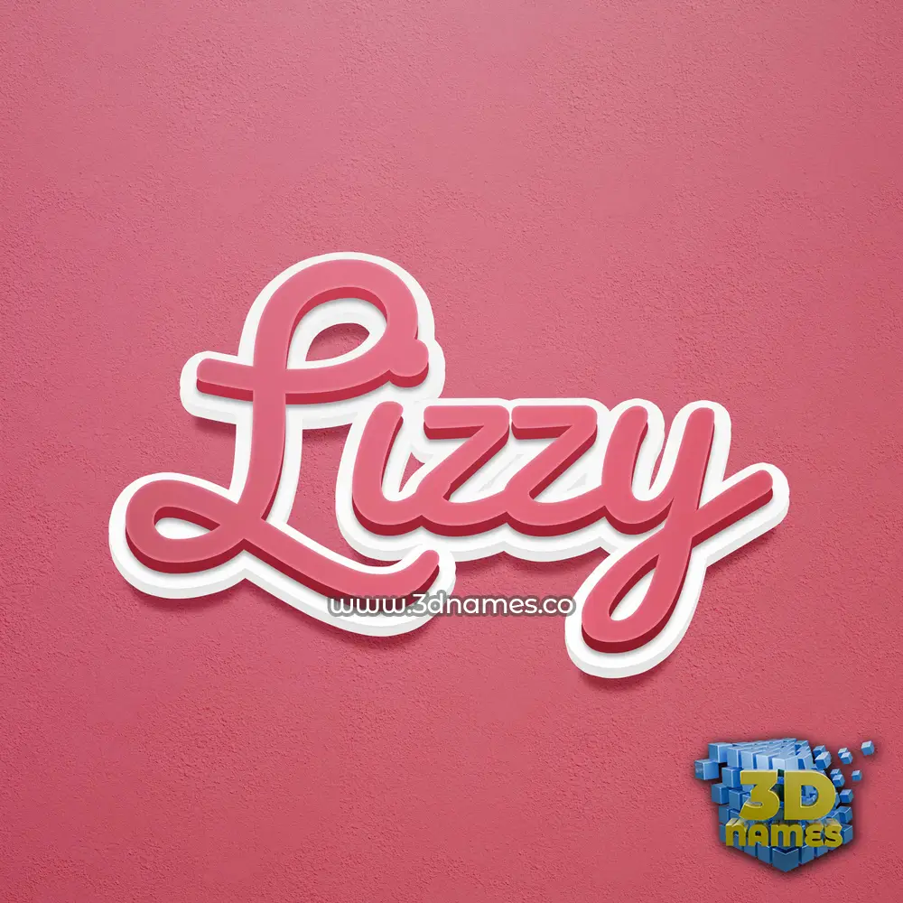lizzy in Red Scribble style - 3D name wallpaper