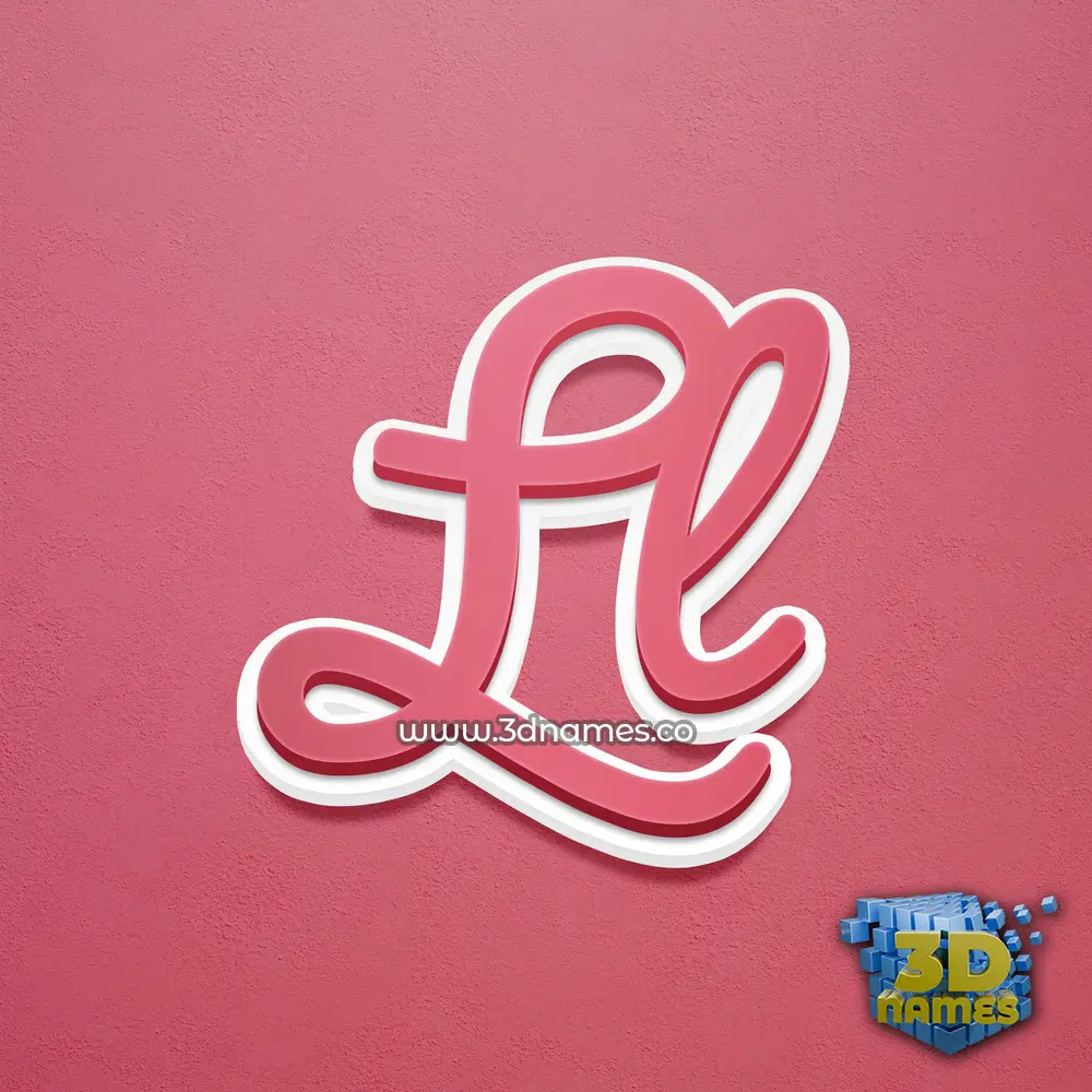 ll in Red Scribble style - 3D name wallpaper