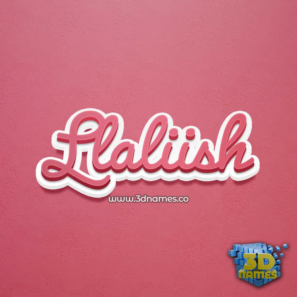 llaliish in Red Scribble style - 3D name wallpaper