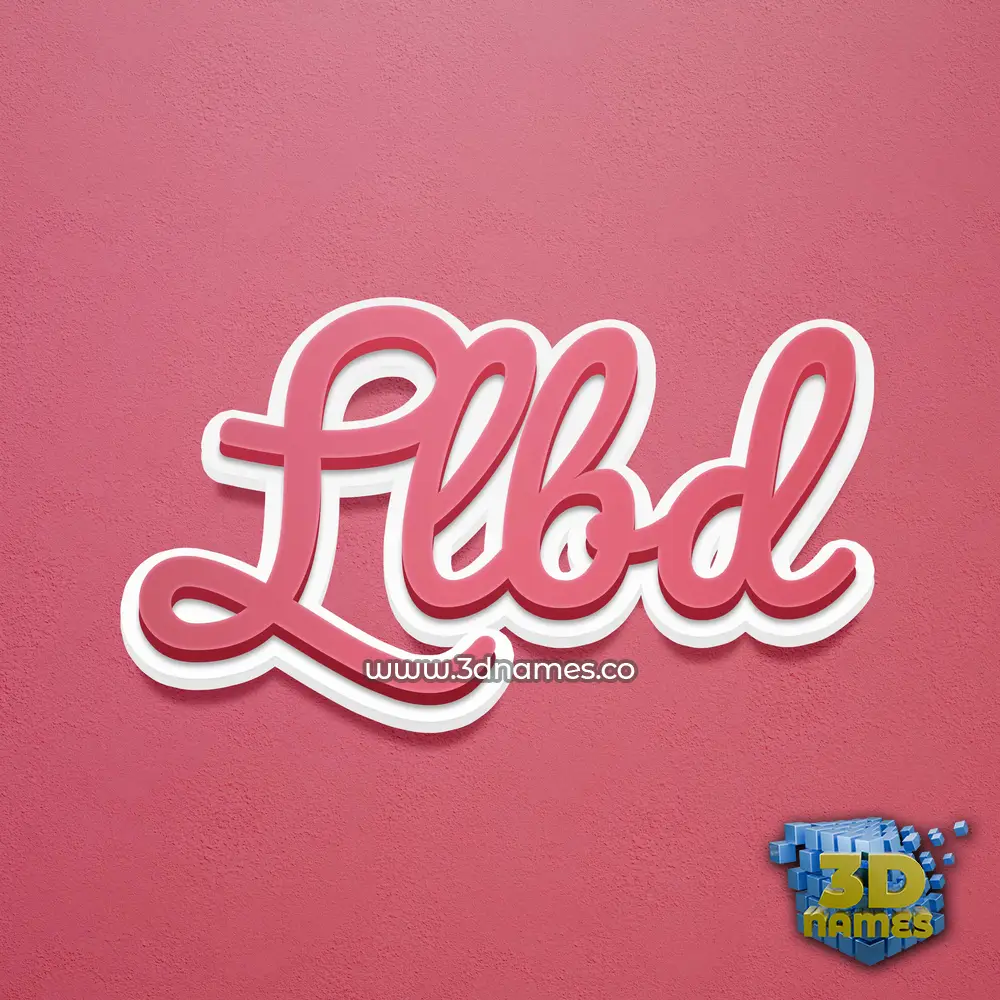 llbd in Red Scribble style - 3D name wallpaper
