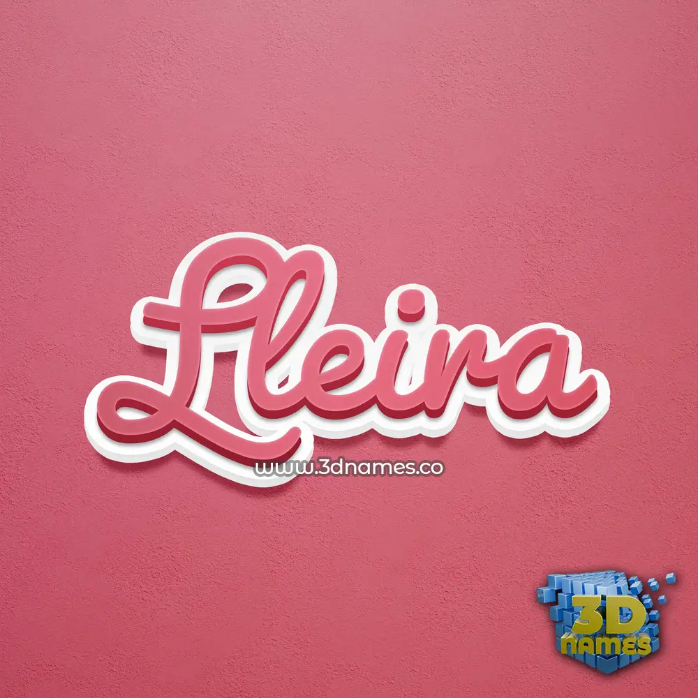 lleira in Red Scribble style - 3D name wallpaper