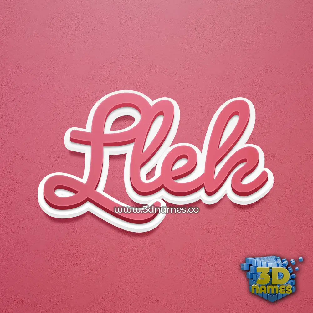 llek in Red Scribble style - 3D name wallpaper