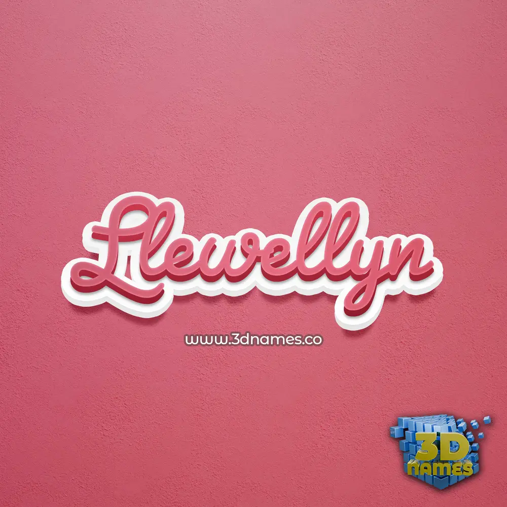 llewellyn in Red Scribble style - 3D name wallpaper