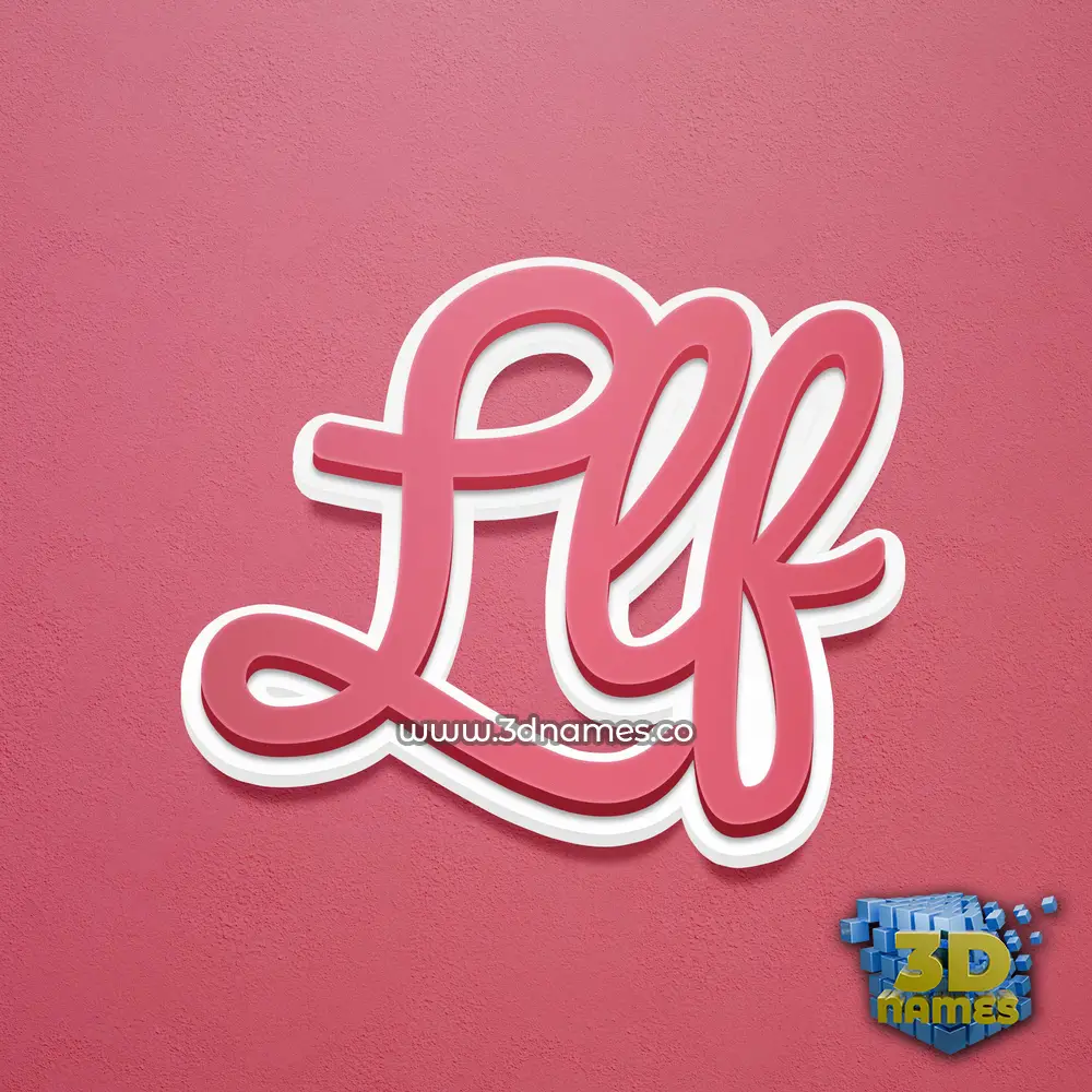 llf in Red Scribble style - 3D name wallpaper