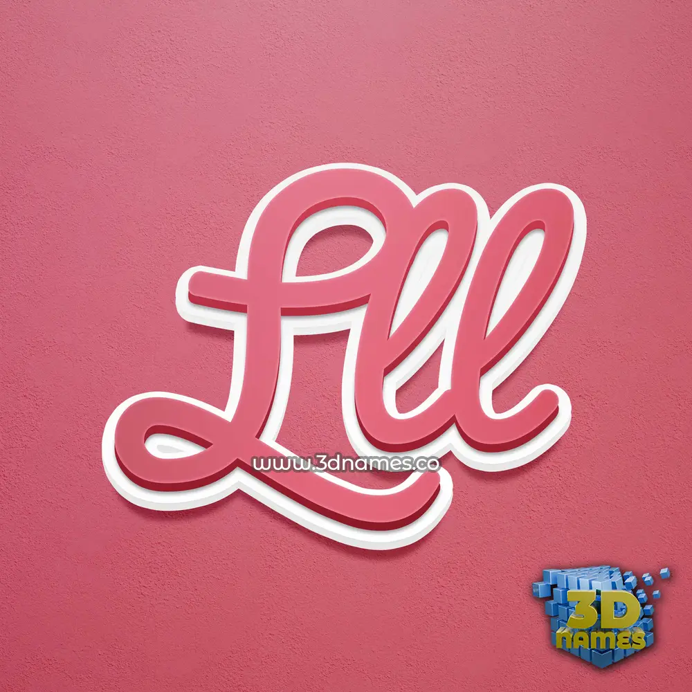 lll in Red Scribble style - 3D name wallpaper