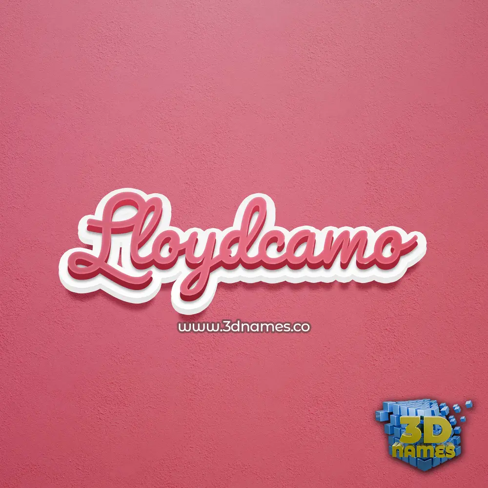 lloydcamo in Red Scribble style - 3D name wallpaper