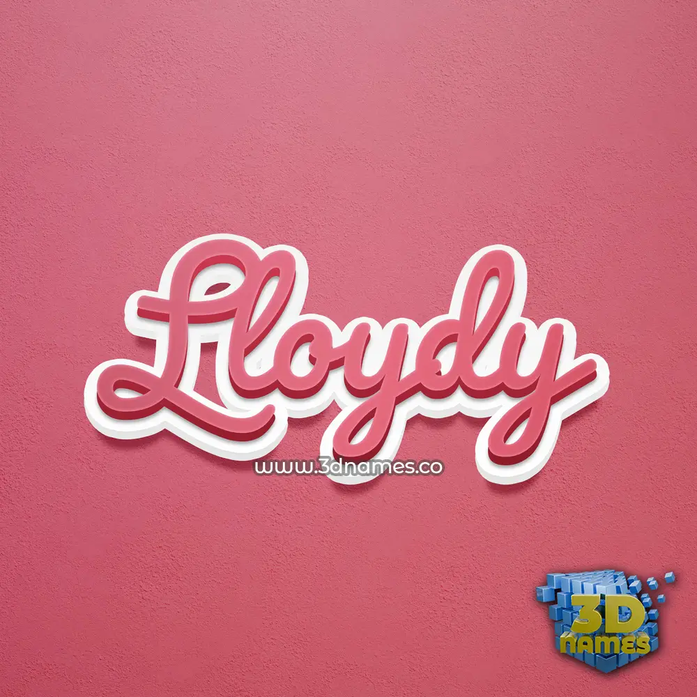lloydy in Red Scribble style - 3D name wallpaper