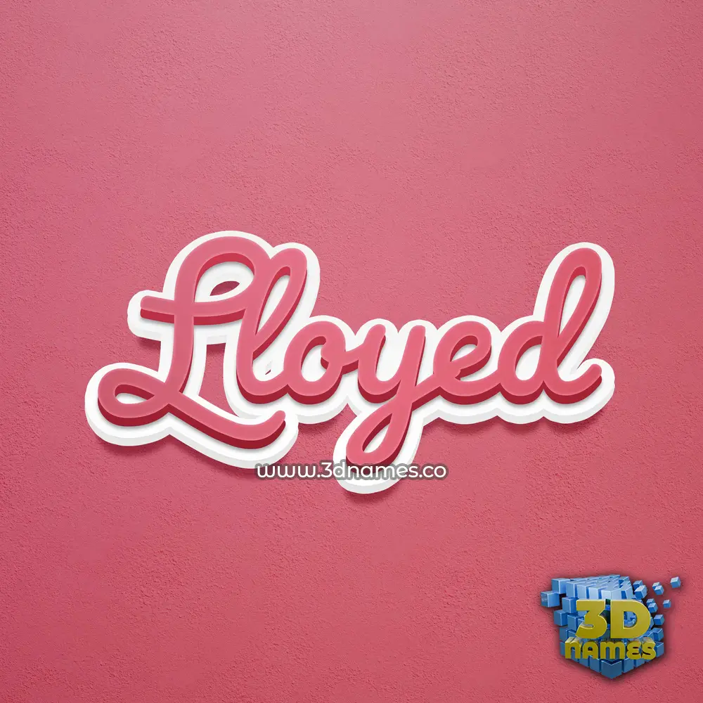 lloyed in Red Scribble style - 3D name wallpaper