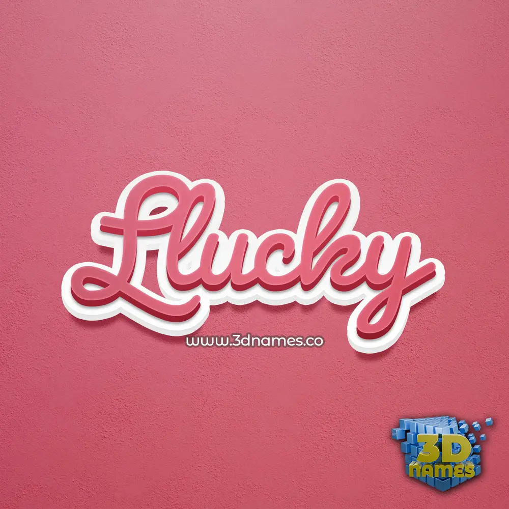 llucky in Red Scribble style - 3D name wallpaper