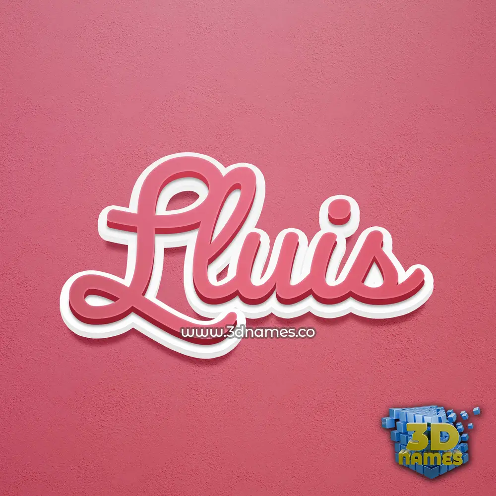 lluis in Red Scribble style - 3D name wallpaper