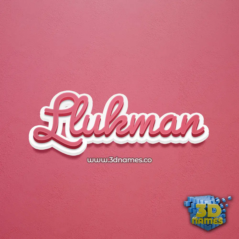 llukman in Red Scribble style - 3D name wallpaper