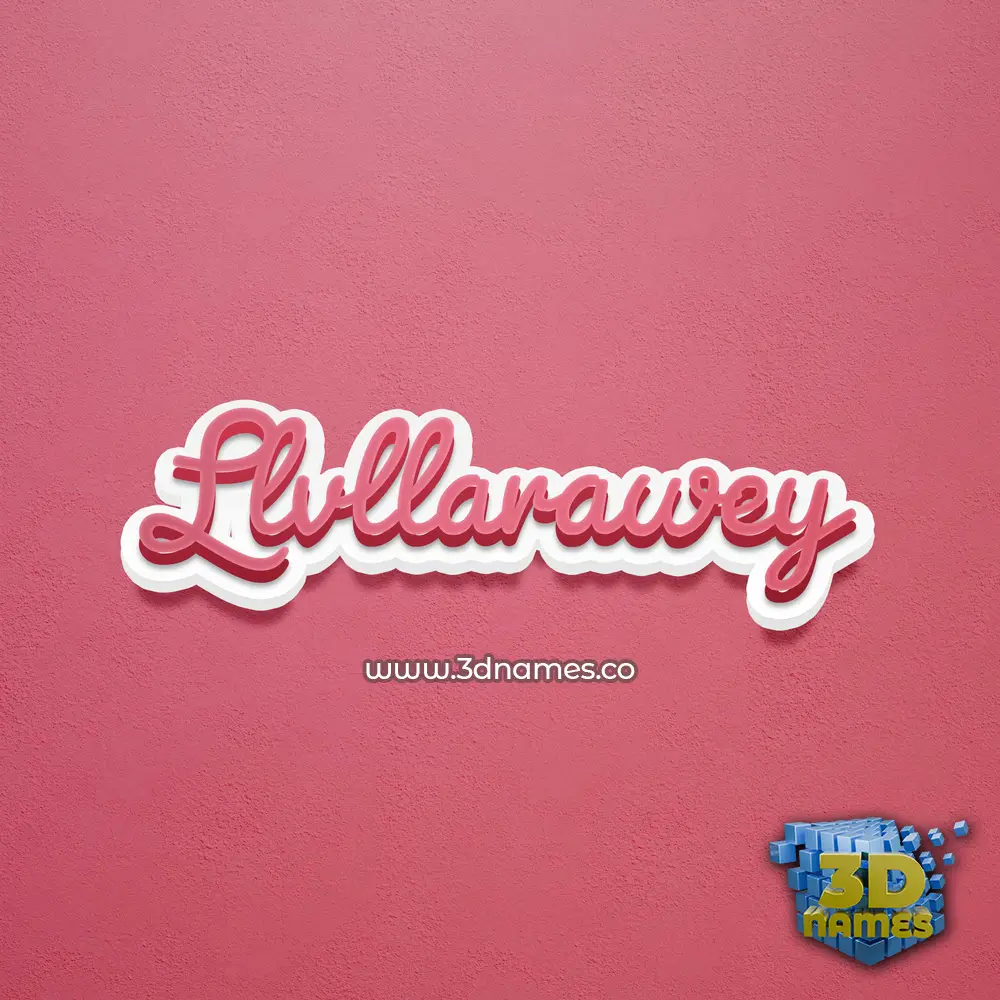 llvllarawey in Red Scribble style - 3D name wallpaper
