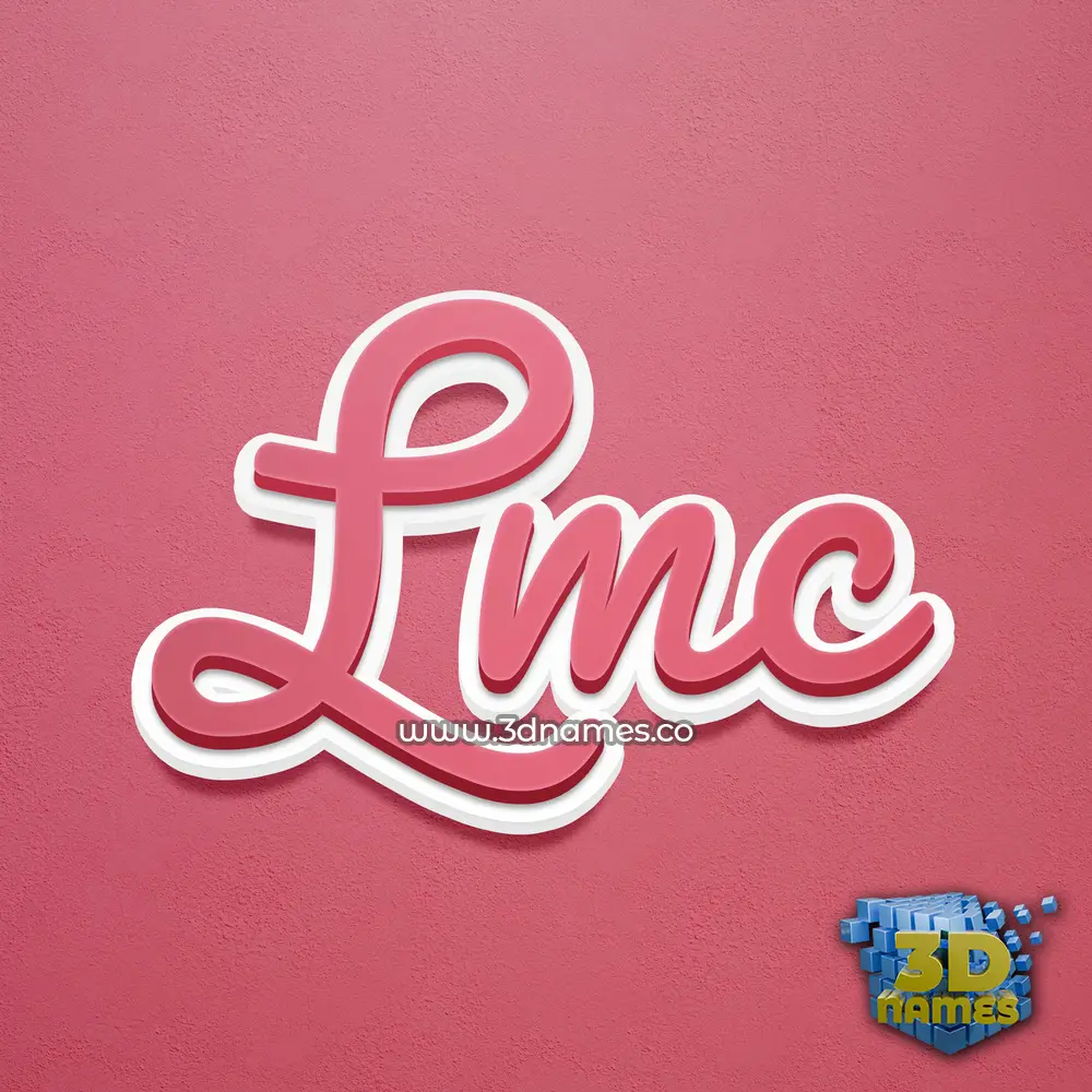 lmc in Red Scribble style - 3D name wallpaper