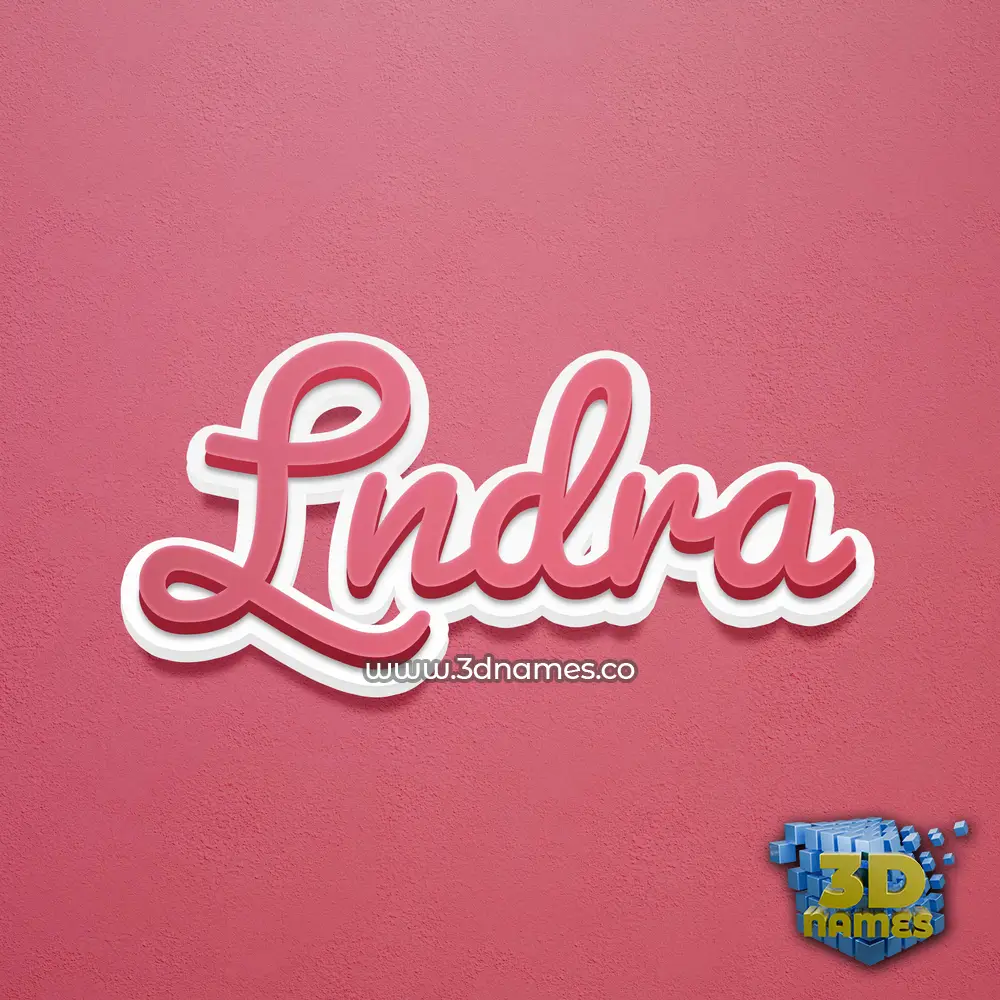 lndra in Red Scribble style - 3D name wallpaper