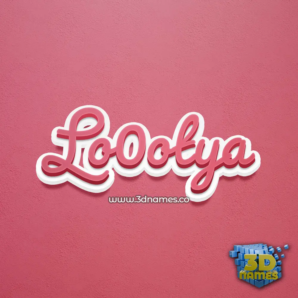 lo0otya in Red Scribble style - 3D name wallpaper