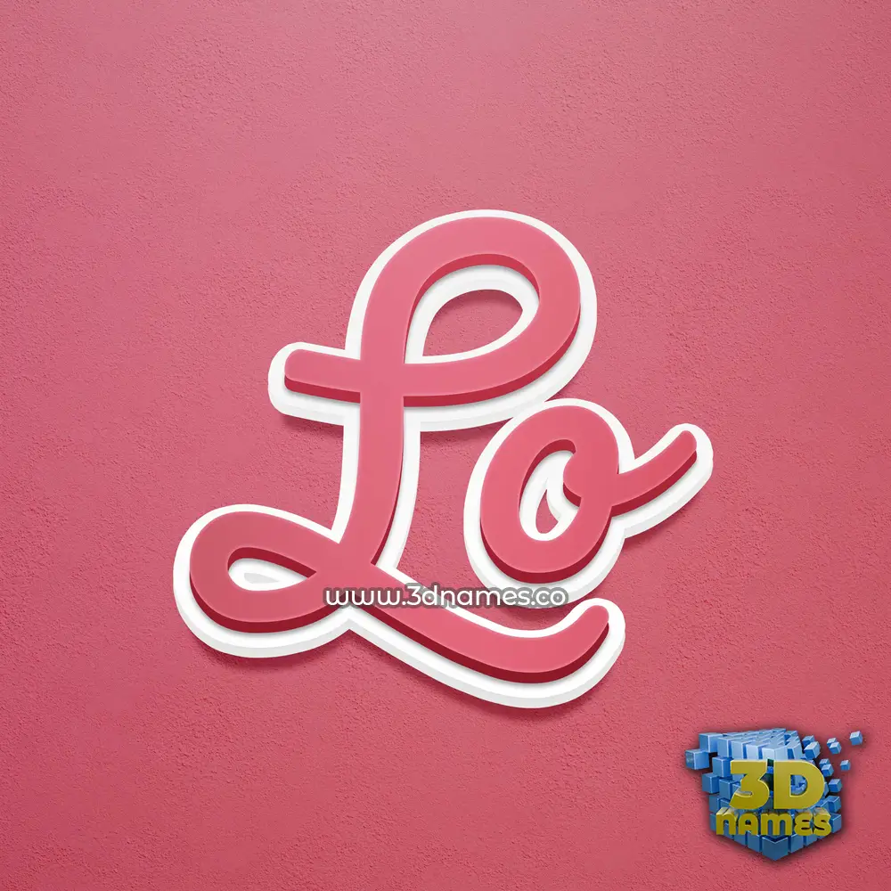 lo in Red Scribble style - 3D name wallpaper