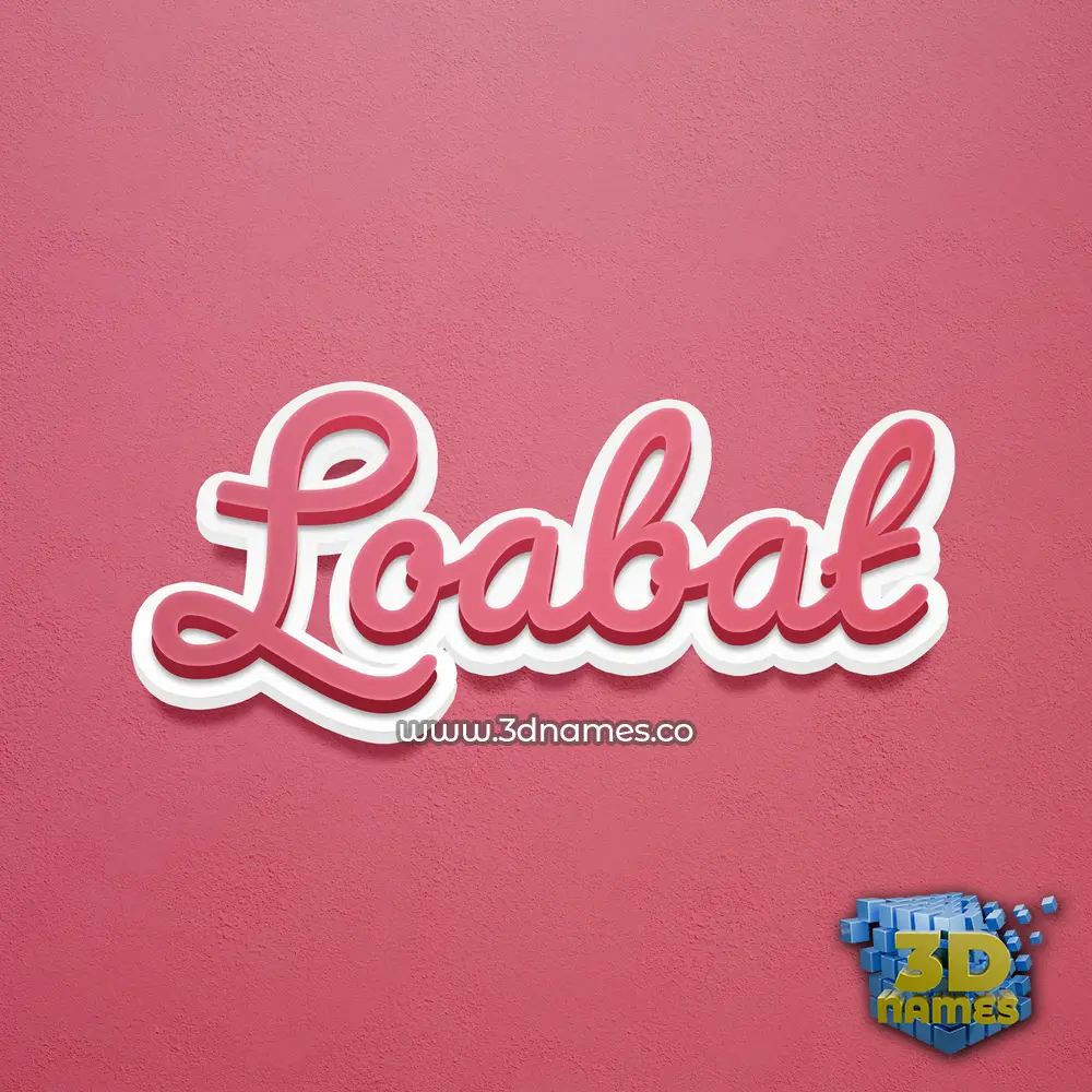 loabat in Red Scribble style - 3D name wallpaper