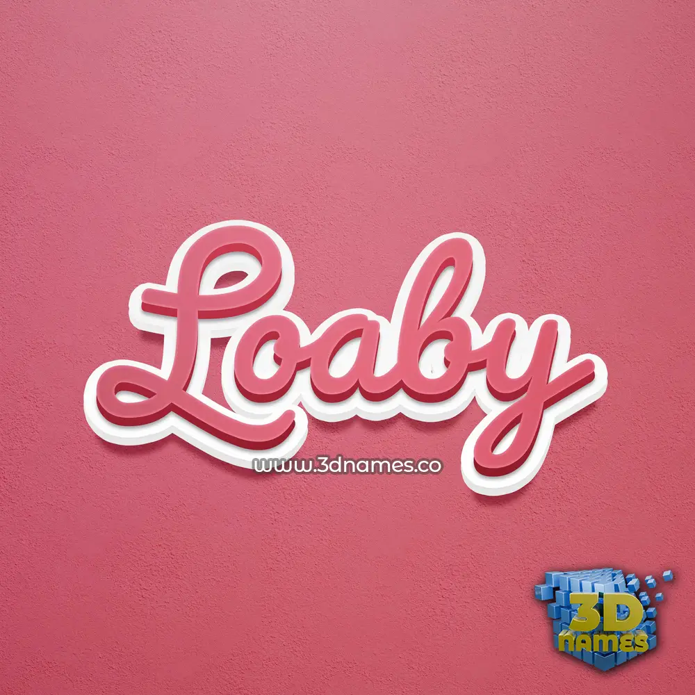 loaby in Red Scribble style - 3D name wallpaper