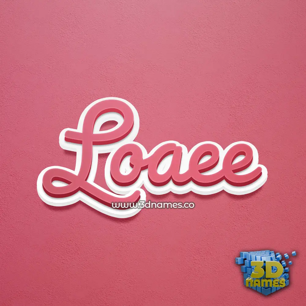 loaee in Red Scribble style - 3D name wallpaper