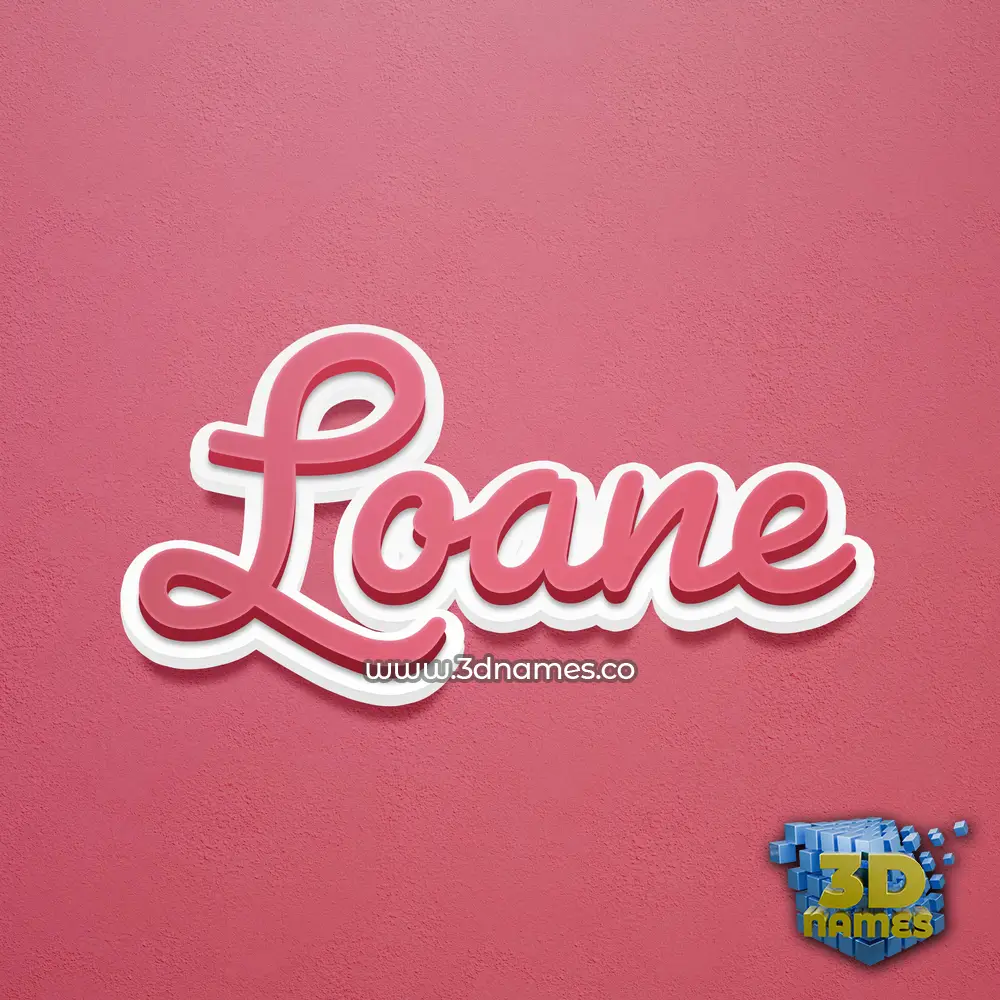 loane in Red Scribble style - 3D name wallpaper