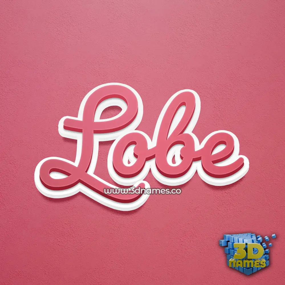 lobe in Red Scribble style - 3D name wallpaper
