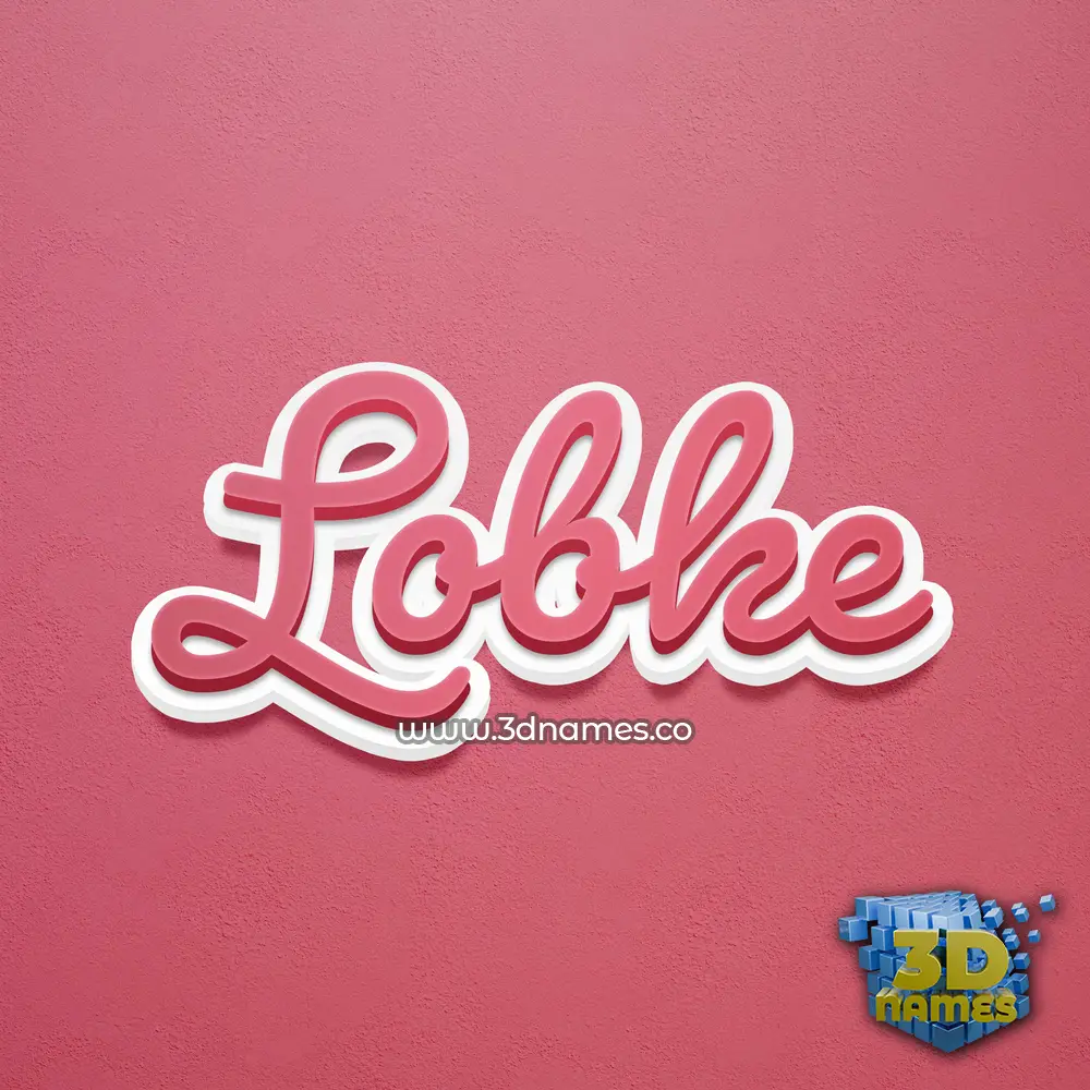 lobke in Red Scribble style - 3D name wallpaper