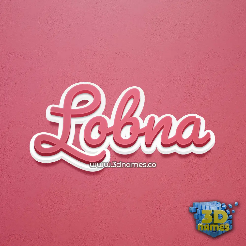 lobna in Red Scribble style - 3D name wallpaper