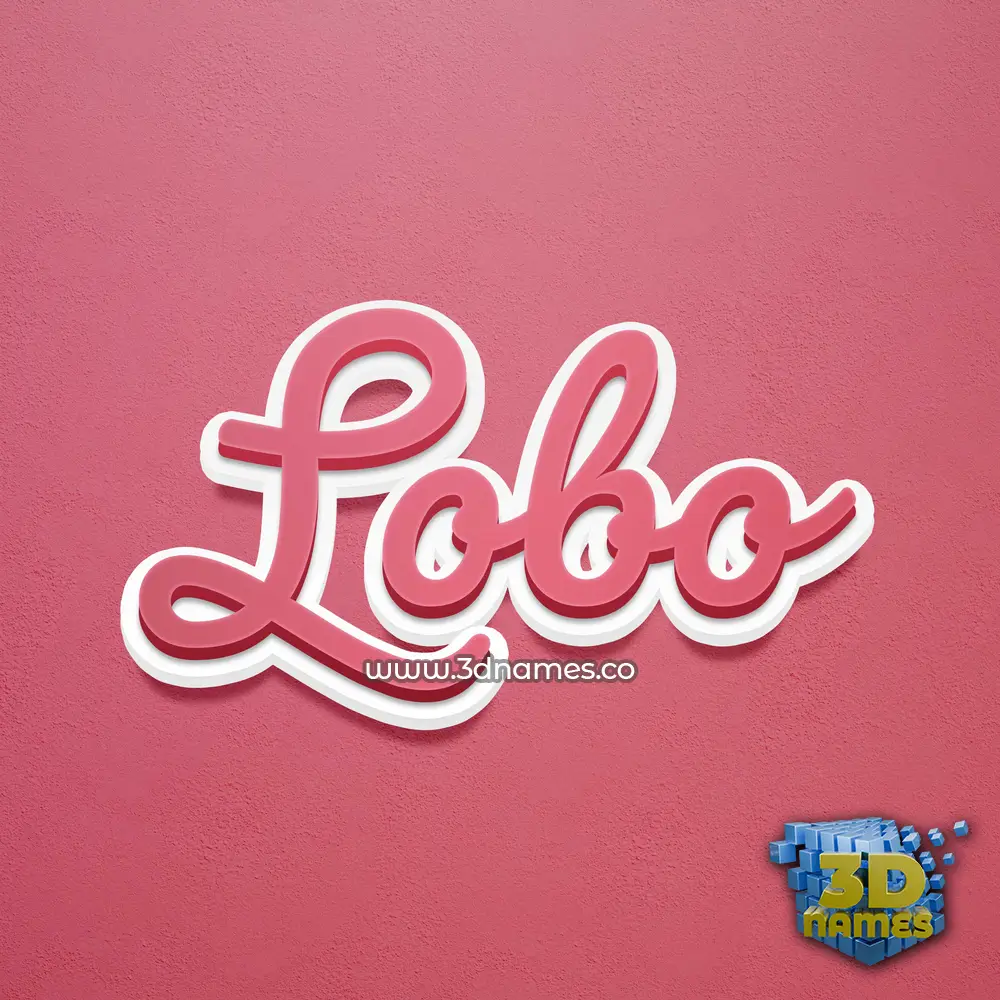 lobo in Red Scribble style - 3D name wallpaper