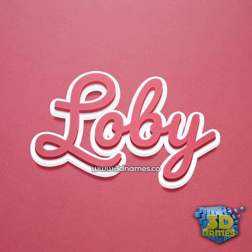 loby in Red Scribble style - 3D name wallpaper