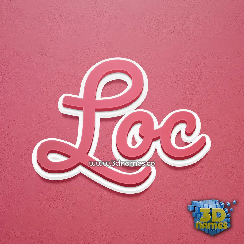 loc in Red Scribble style - 3D name wallpaper