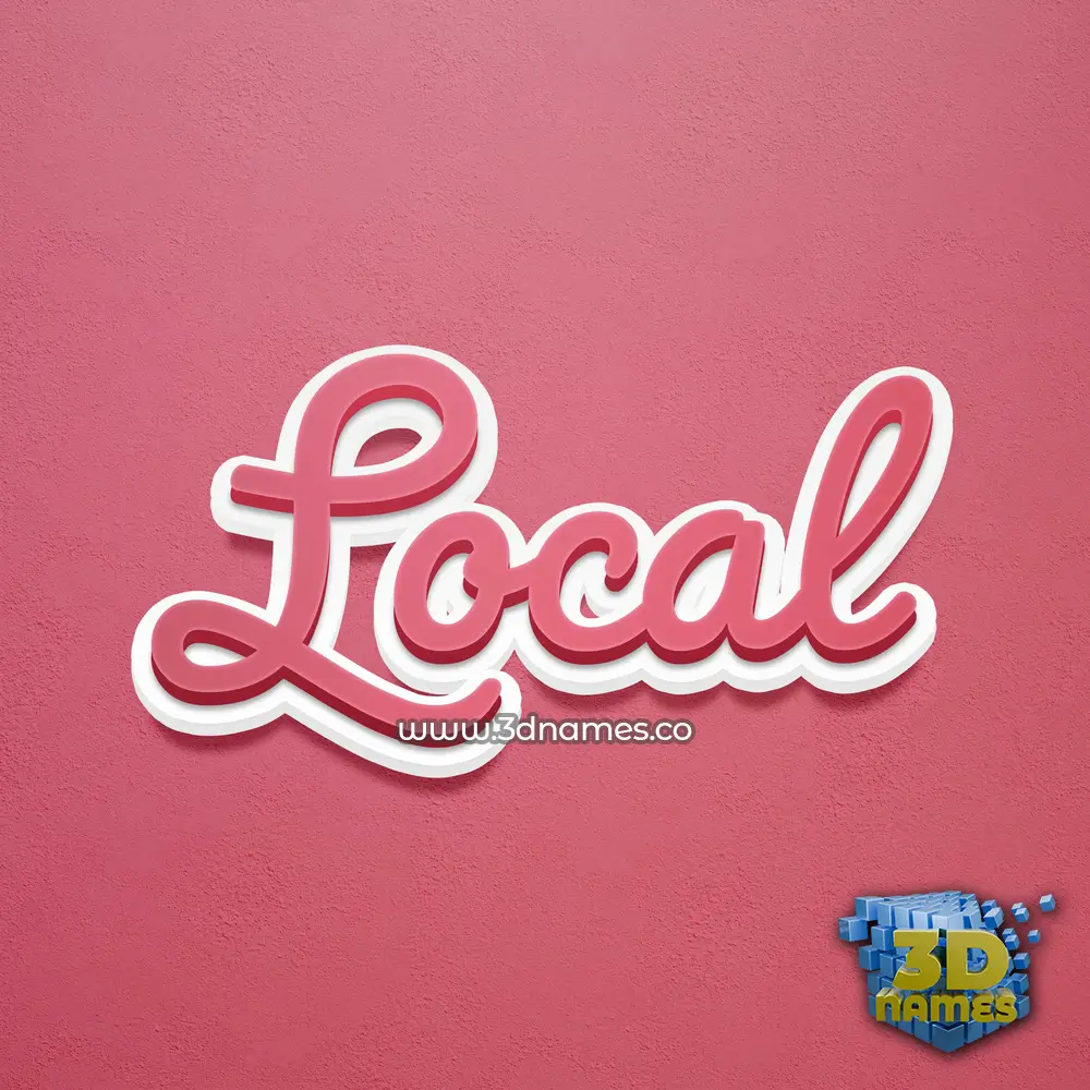 local in Red Scribble style - 3D name wallpaper