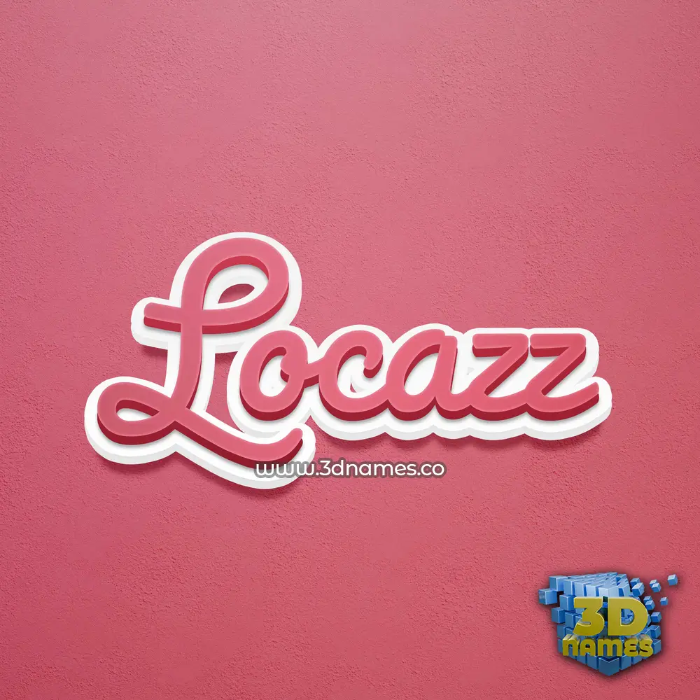 locazz in Red Scribble style - 3D name wallpaper