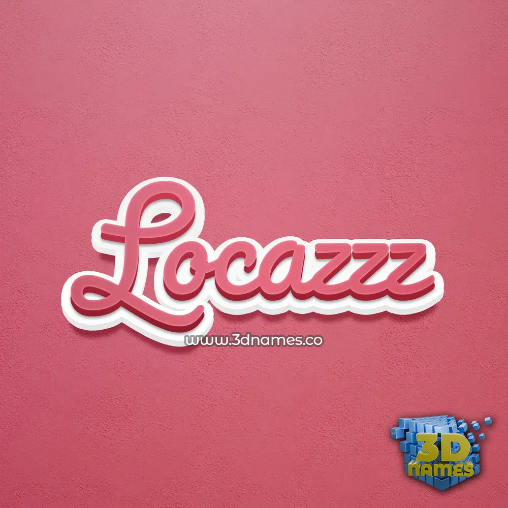 locazzz in Red Scribble style - 3D name wallpaper