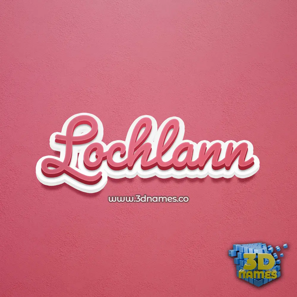 lochlann in Red Scribble style - 3D name wallpaper