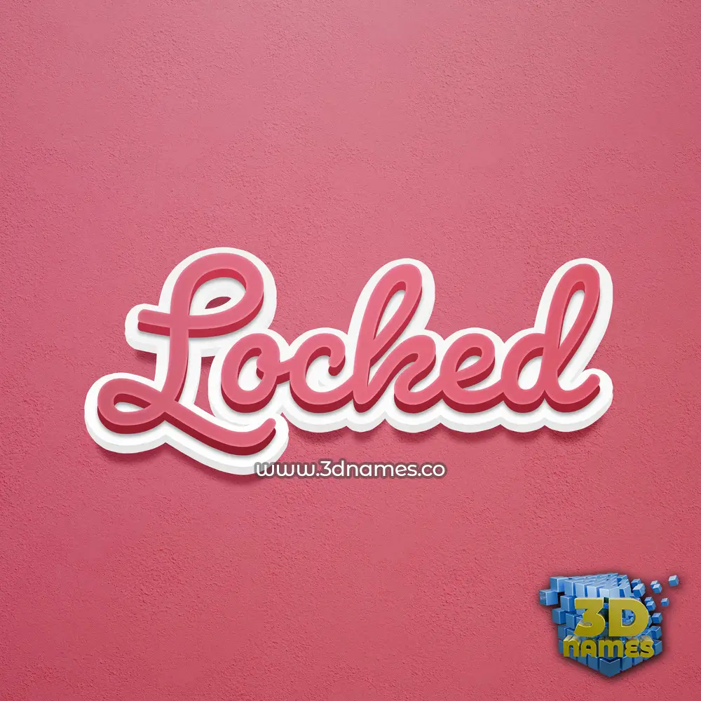 locked in Red Scribble style - 3D name wallpaper