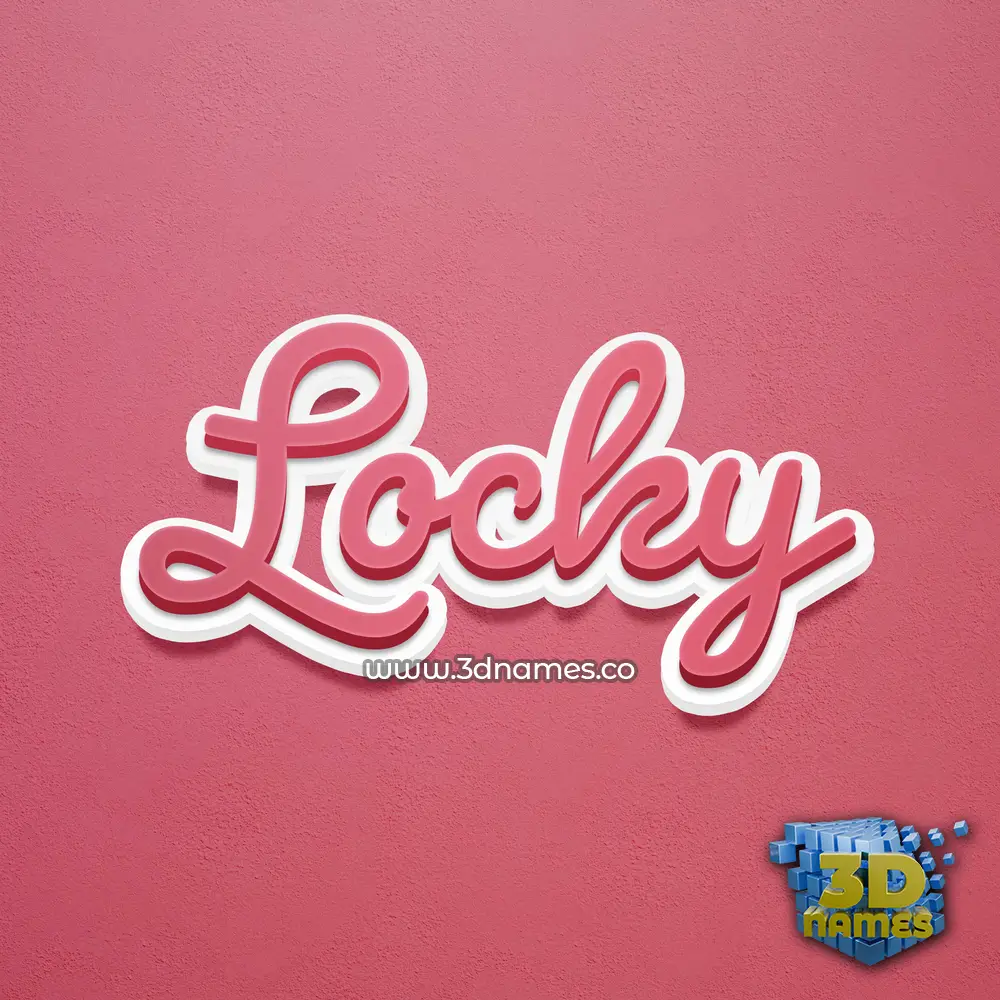 locky in Red Scribble style - 3D name wallpaper