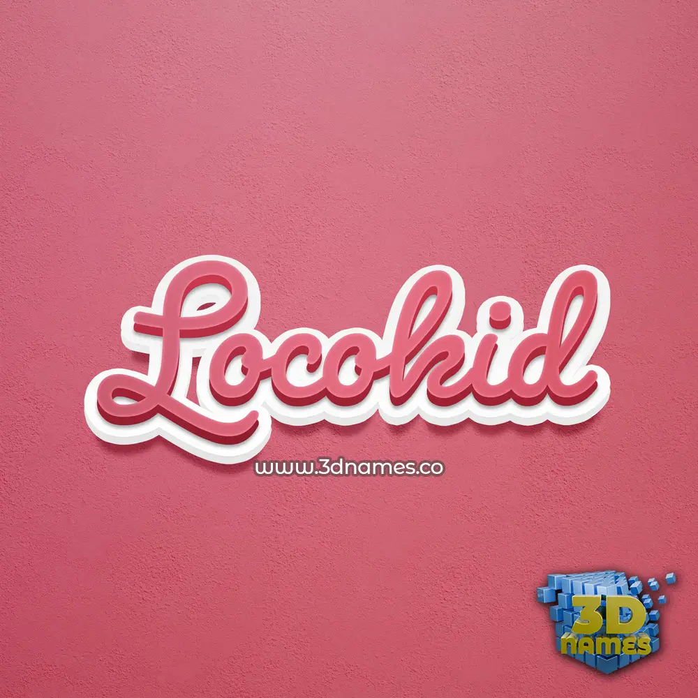 locokid in Red Scribble style - 3D name wallpaper